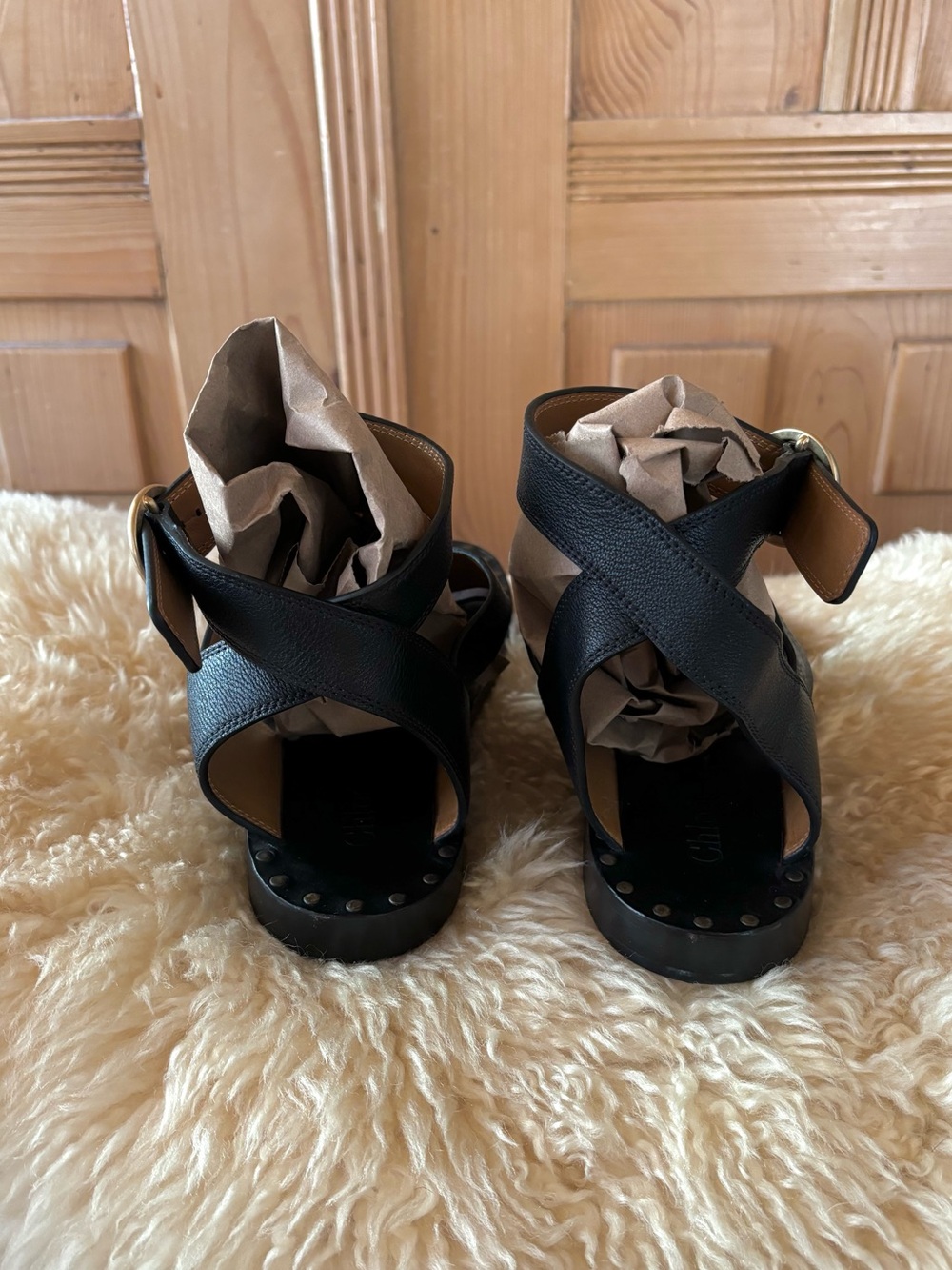 Chloe Karenn Flat Mixed-Media Sandals - Picture 5 of 11